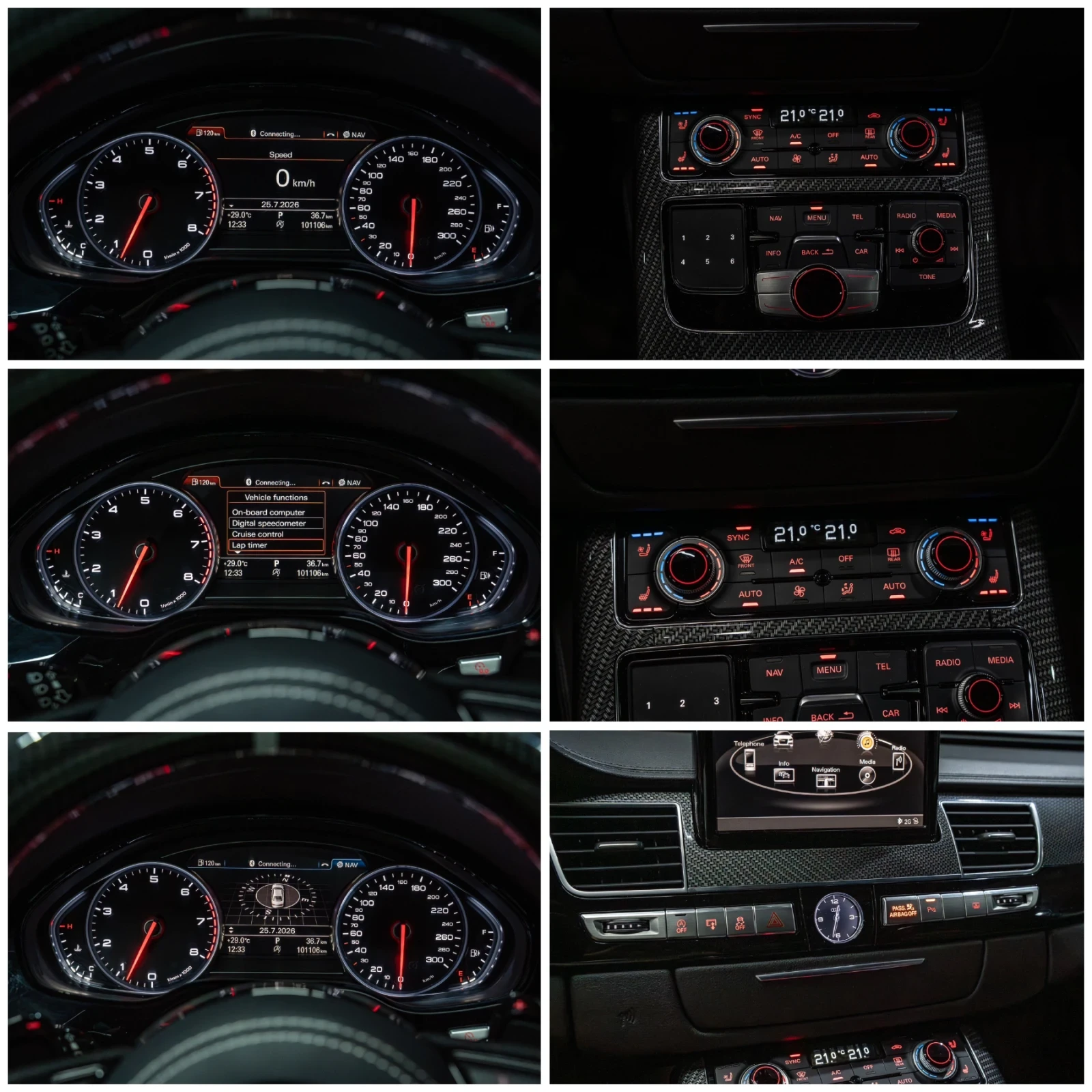 Audi A8 3.0T /S8/MATRIX/B&O/MEMORY/HUD/F1/CARBON/FULL/, снимка 15 - Автомобили и джипове - 55434908