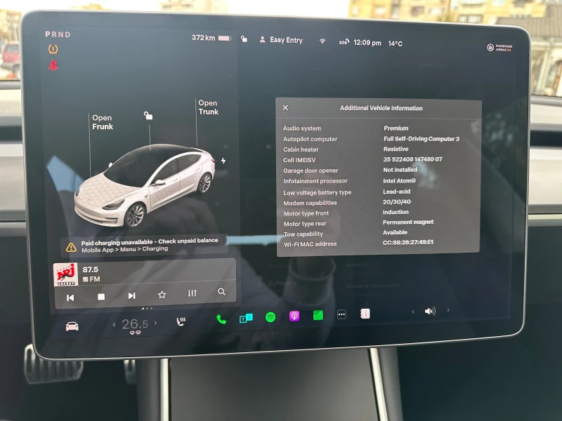 Tesla Model 3 Long range /dual motor /  82 kWh / 351 kc., снимка 17 - Автомобили и джипове - 52475010