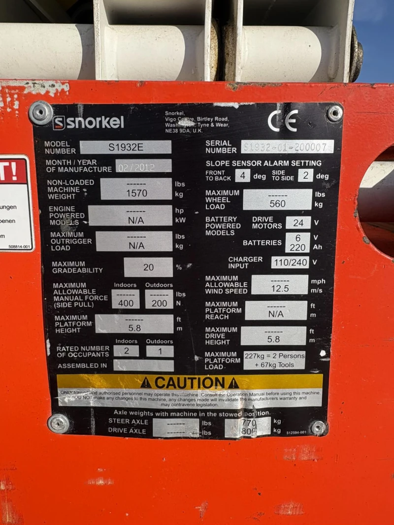 Автовишка Друга марка Snorkel S1932E, снимка 9 - Индустриална техника - 52845106