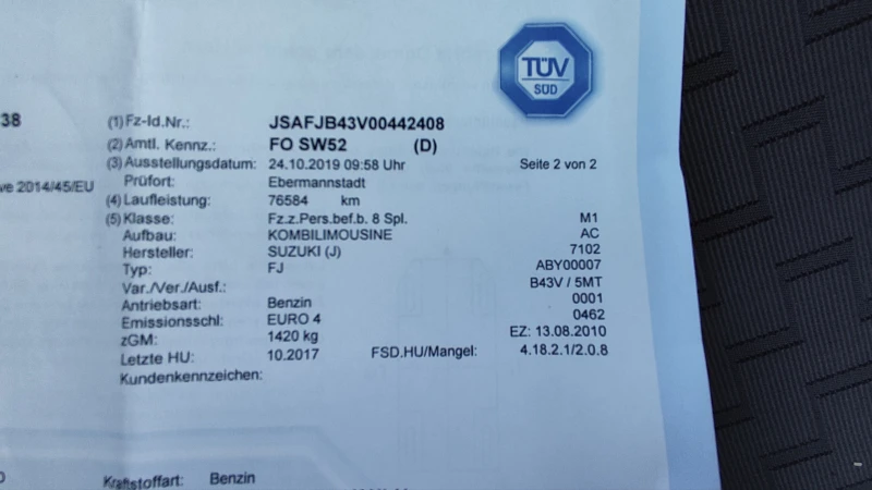 Suzuki Jimny 1.3i 4x4 Германия , снимка 10 - Автомобили и джипове - 52966219