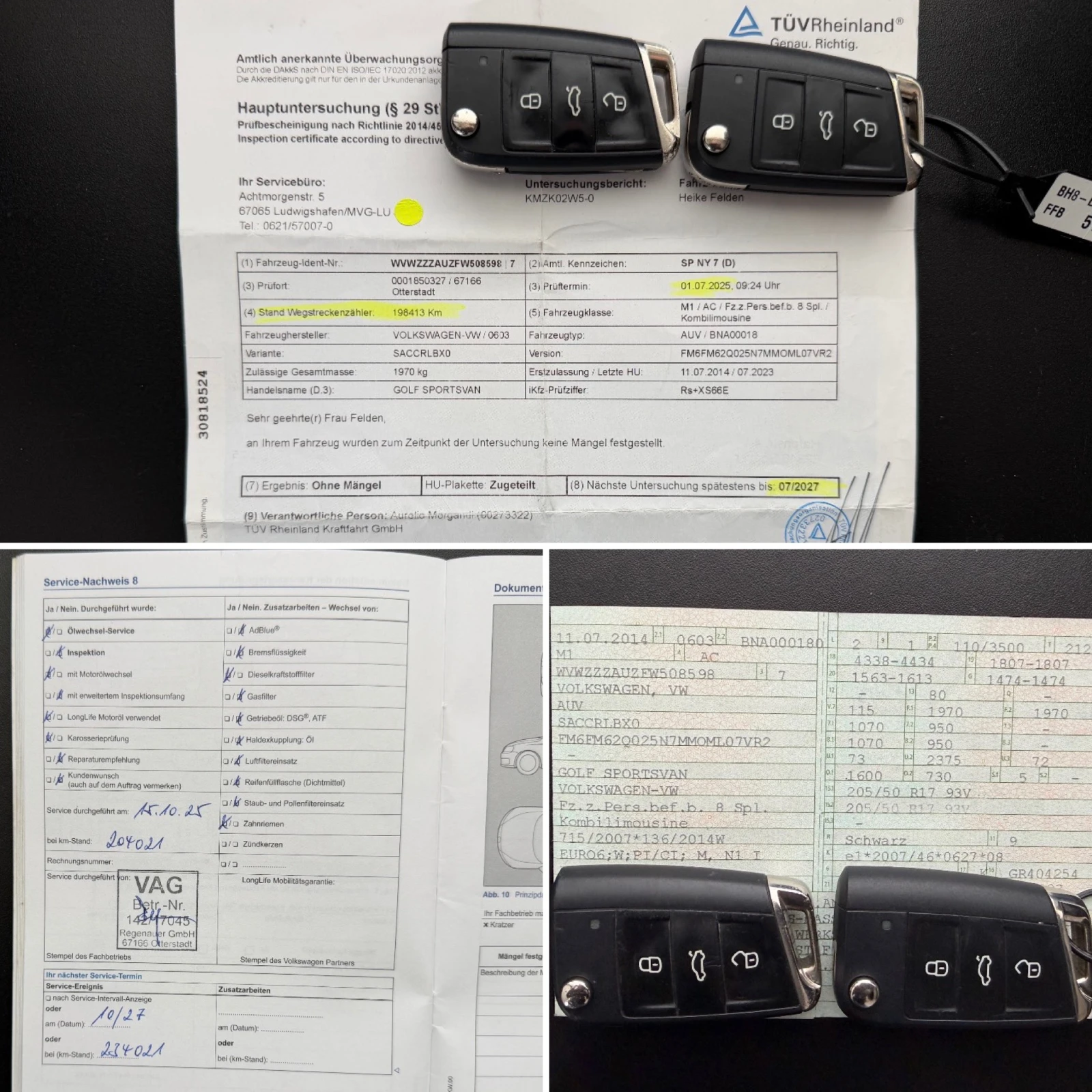 VW Sportsvan 2.0TDI* СЕРВИЗНА КНИЖКА С ПЪЛНА ИСТОРИЯ В VW, снимка 17 - Автомобили и джипове - 54026122