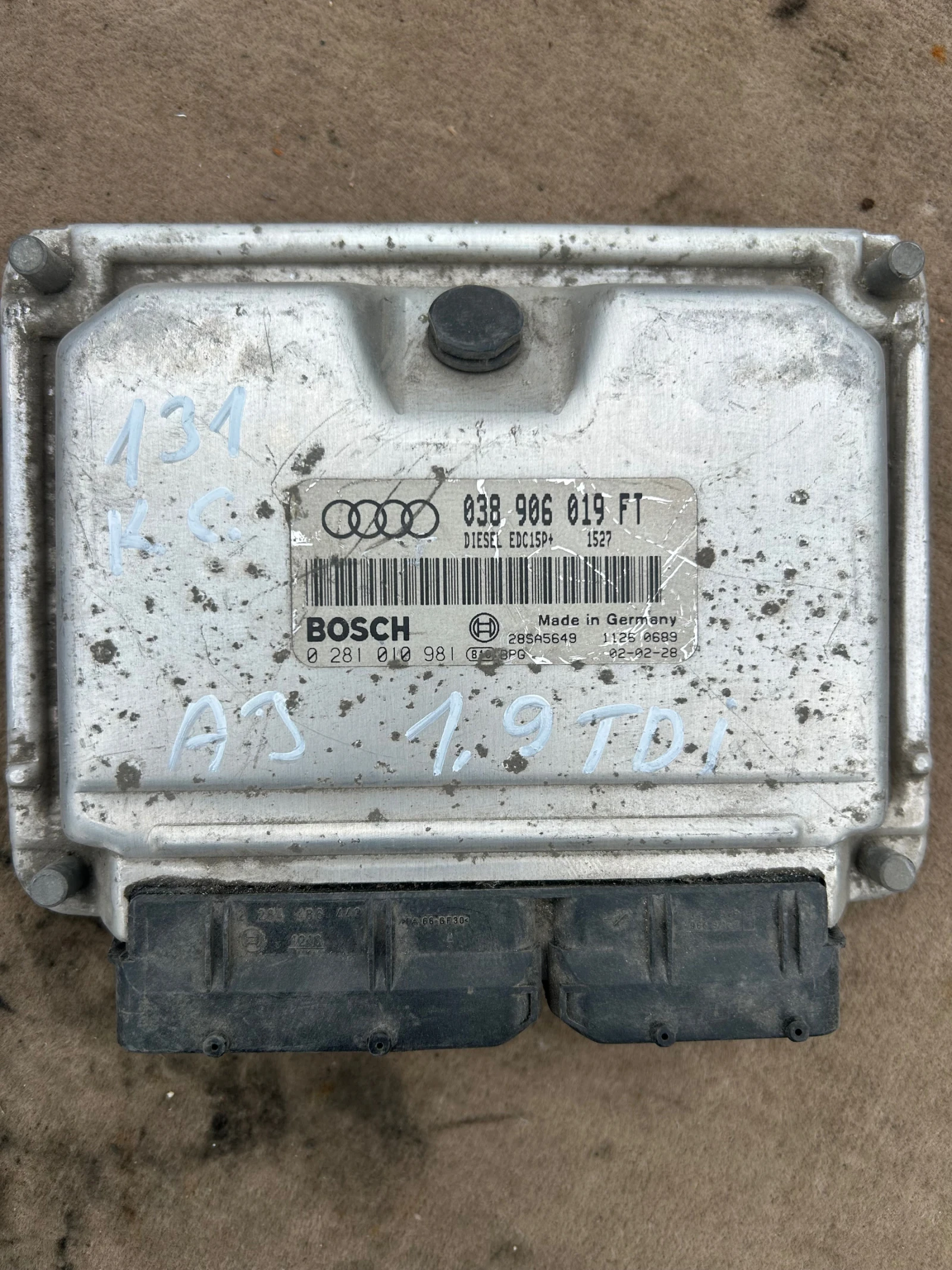 038906019FT компютър двигател AUDI A3 1.9TDI 131 кс  0281010981