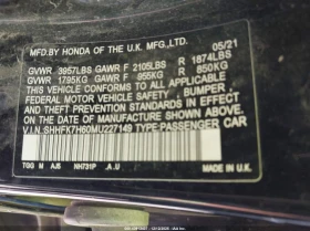 Honda Civic 1.5L I-4 DI, DOHC, VVT, TURBO, 174HP Front Wheel - 9400 € / 18384.80 лв. - 14116025 15