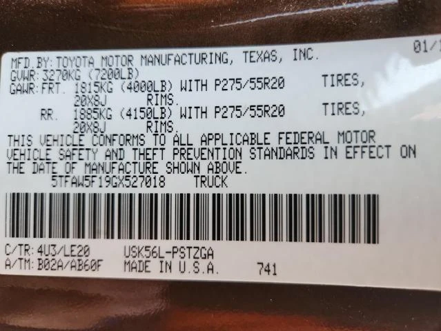 Toyota Tundra 5.7L 8 4x4 w/Rear Wheel Drv, снимка 6 - Автомобили и джипове - 53012200