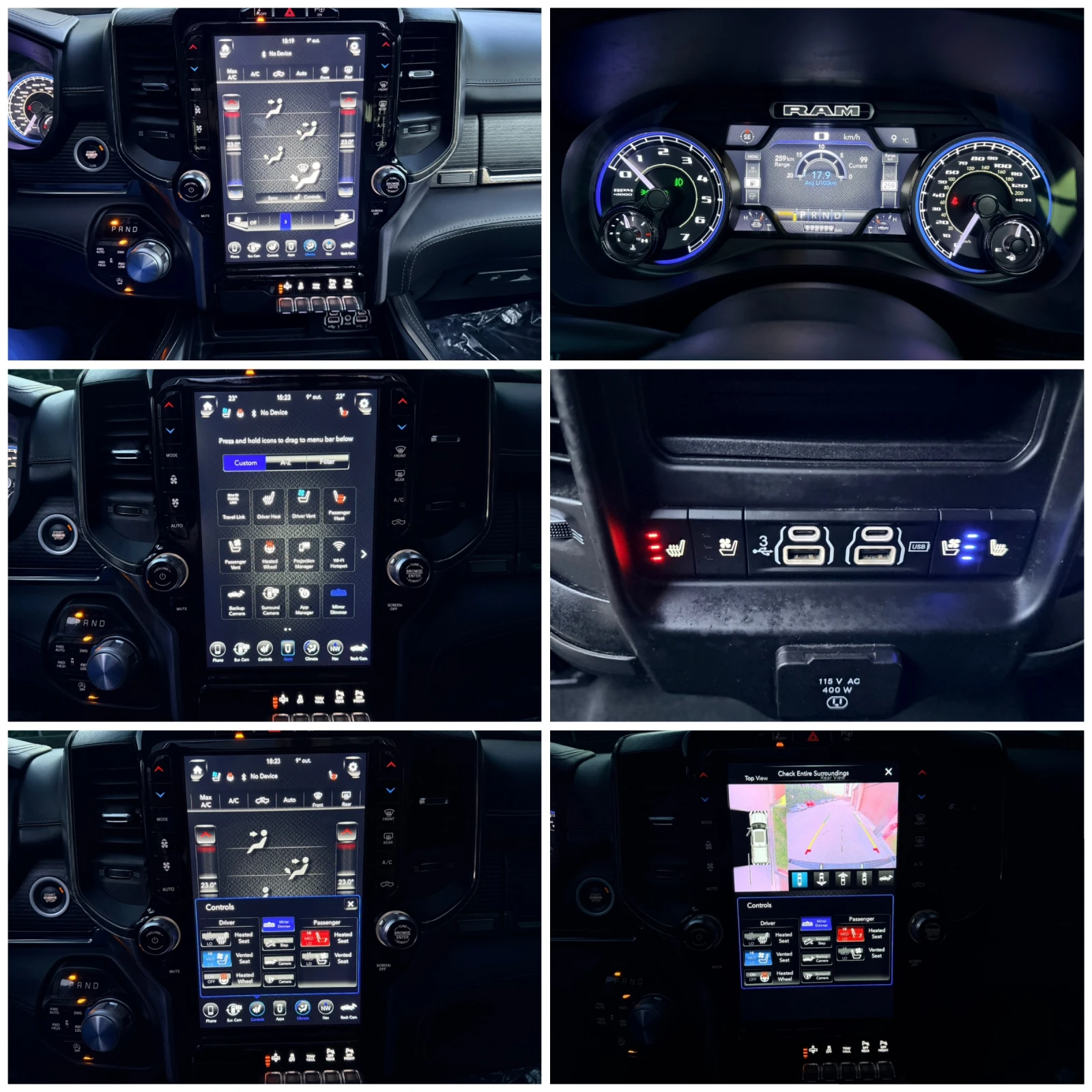 Dodge RAM 1500 5.7HEMI LIMITED PODGREV OBDUHVANE FULL FULL, снимка 15 - Автомобили и джипове - 53866102