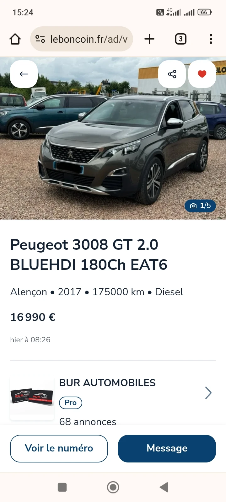 Peugeot 3008 GT* BI XENON* CAM* DISTRON* PANORAMA , снимка 16 - Автомобили и джипове - 47885334