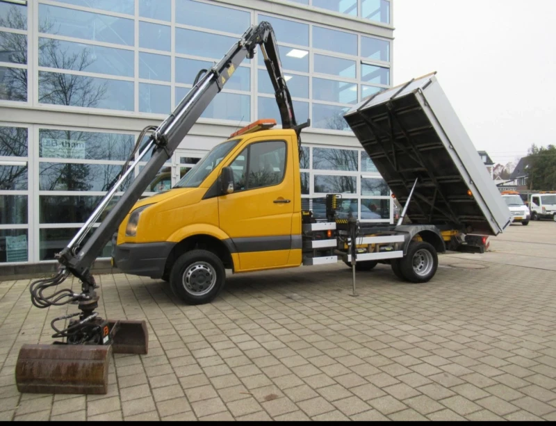 VW Crafter 50, 2, 5 TDI, Кран HIAB 0033+ Кран+ Щипка, Самосва