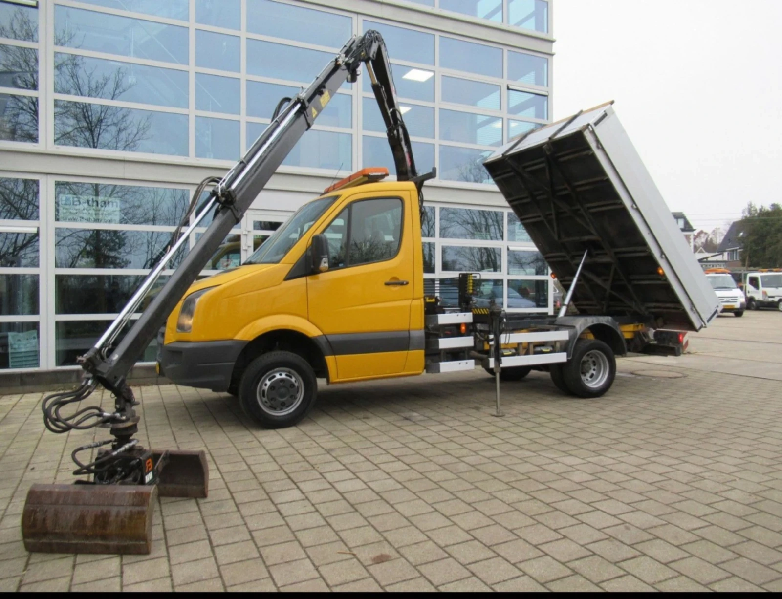 VW Crafter 50, 2, 5 TDI, Кран HIAB 033+ Кран+ Щипка, Самосва, снимка 1