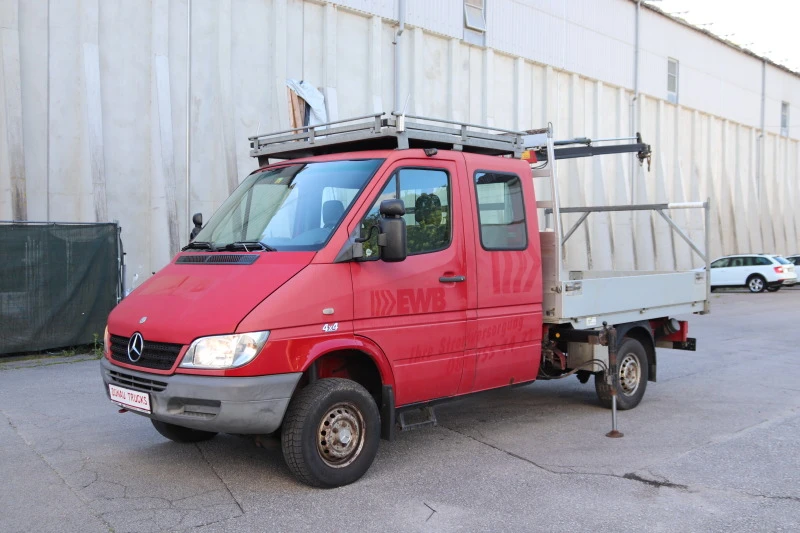 Mercedes-Benz Sprinter 313 4x4 DoKa Кран HMF 262T2, снимка 1 - Бусове и автобуси - 45900506