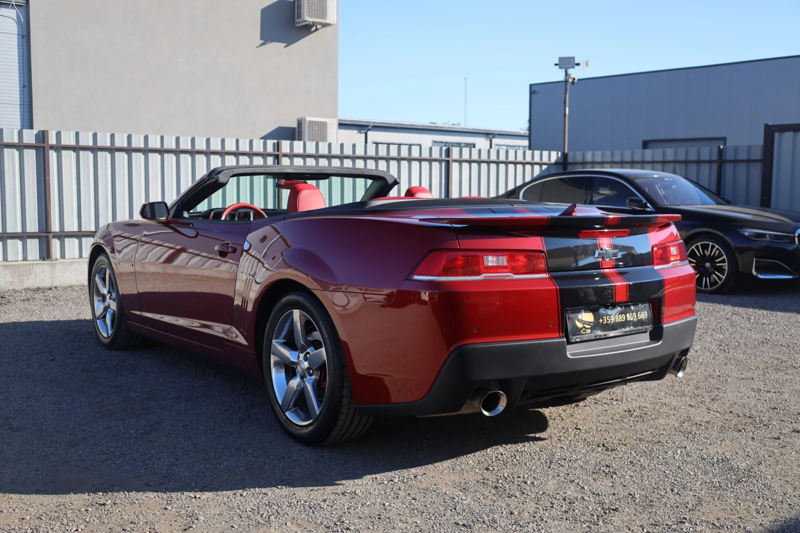 Chevrolet Camaro 3.6i V6 Cabrio KAM Navi Rot TeilLeder 19Zoll #iCar, снимка 7 - Автомобили и джипове - 55752943
