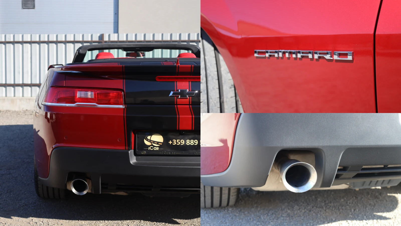 Chevrolet Camaro 3.6i V6 Cabrio KAM Navi Rot TeilLeder 19Zoll #iCar, снимка 16 - Автомобили и джипове - 55752943