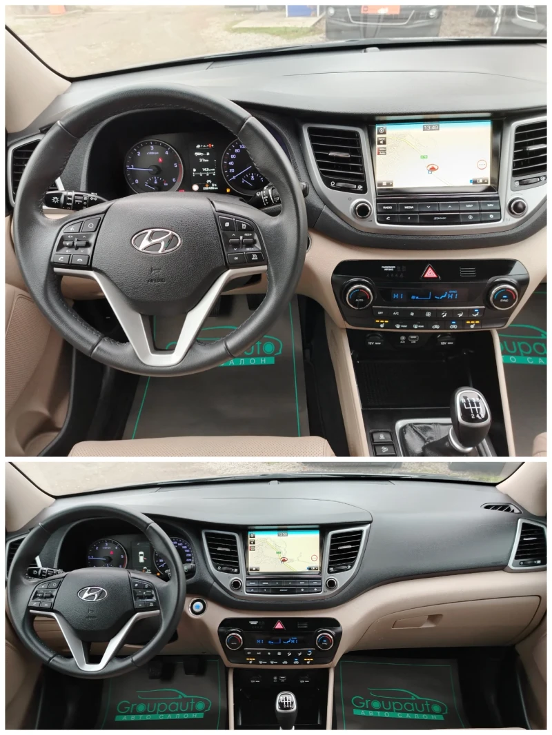 Hyundai Tucson 1.7CRDI-116к.с/НАВИГАЦИЯ/КЛИМАТРОНИК/КОЖА/КАМЕРА!, снимка 11 - Автомобили и джипове - 52817397