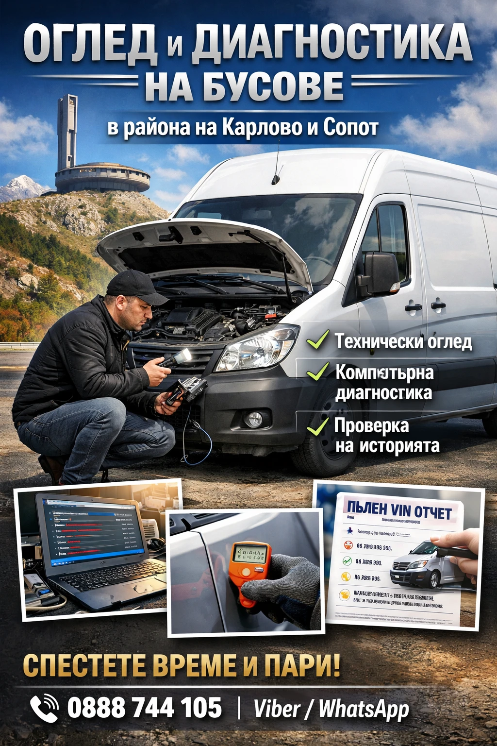 Предварителен оглед и диагностика на бусове в района на Карлово или Сопот, снимка 3 - Сервизни услуги - 54093143