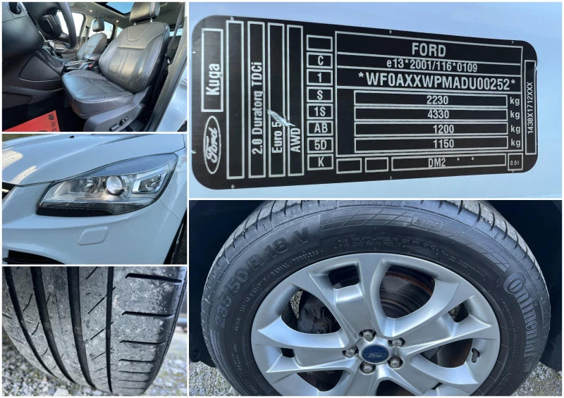 Ford Kuga 2.0TDCi AWD 163k.c./ПАНОРАМА/КОЖА/НАВИ/TITANIUM/, снимка 16 - Автомобили и джипове - 52723807