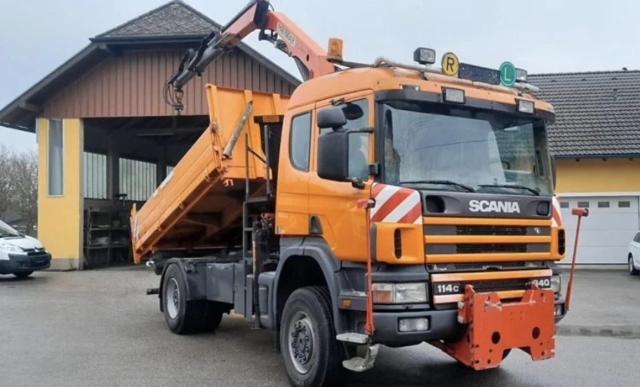 Scania P P 114 4x4 с кран, снимка 1