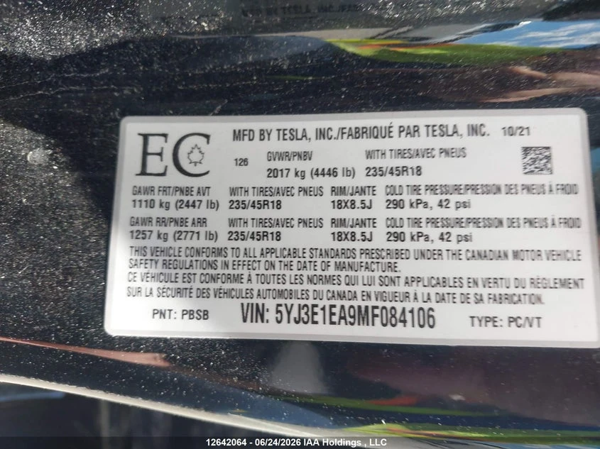 Tesla Model 3 Термопомпа, LFP, USA, снимка 12 - Автомобили и джипове - 55237158