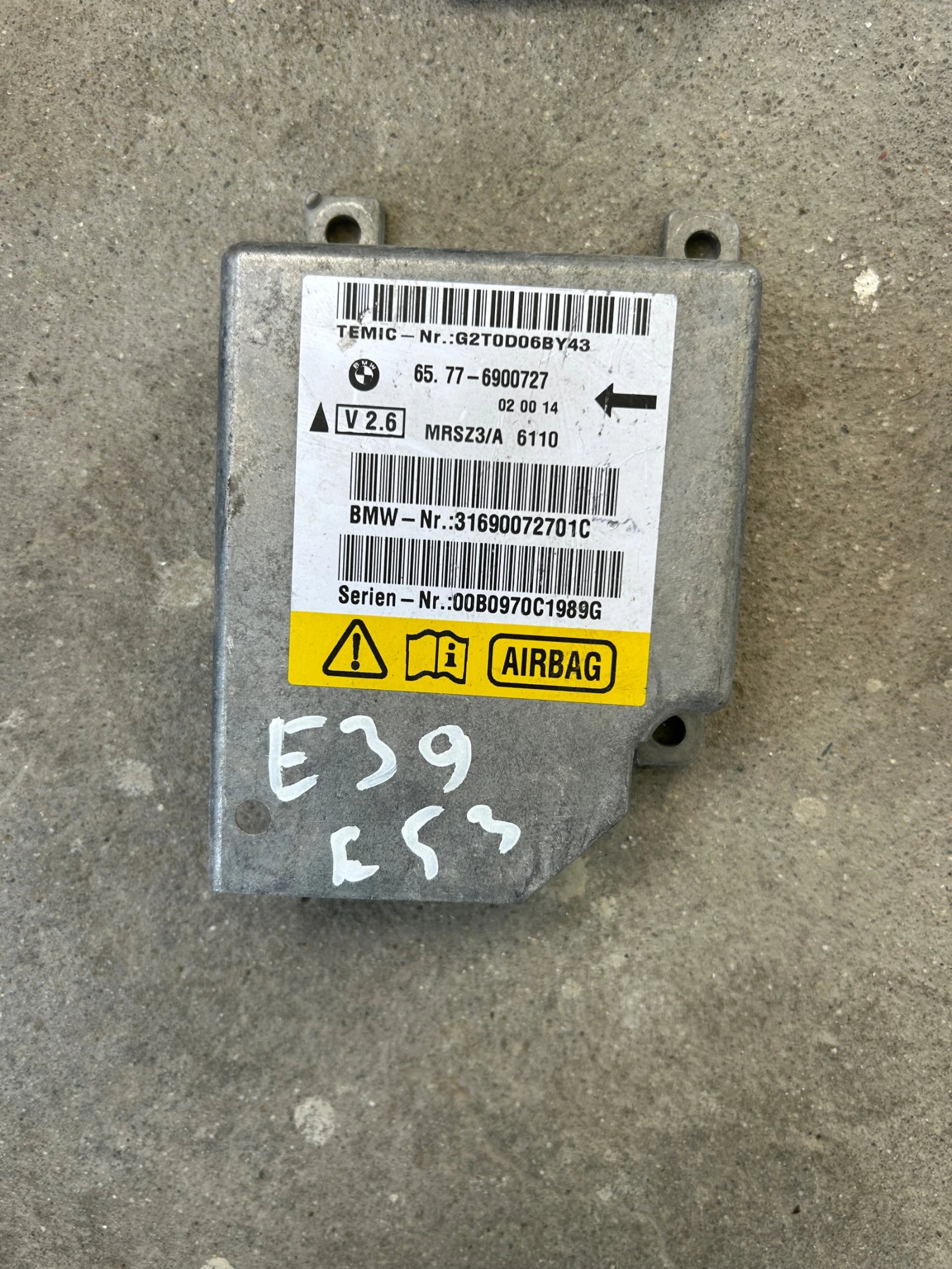 65.77-6900727 AIRBAG модул BMW E53/E39