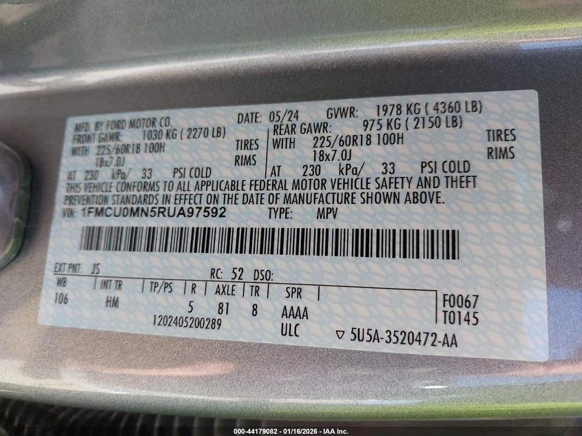 Ford Escape 1.5L I-3 DI, DOHC, VVT, TURBO, 180HP Front Wheel, снимка 9 - Автомобили и джипове - 53978262