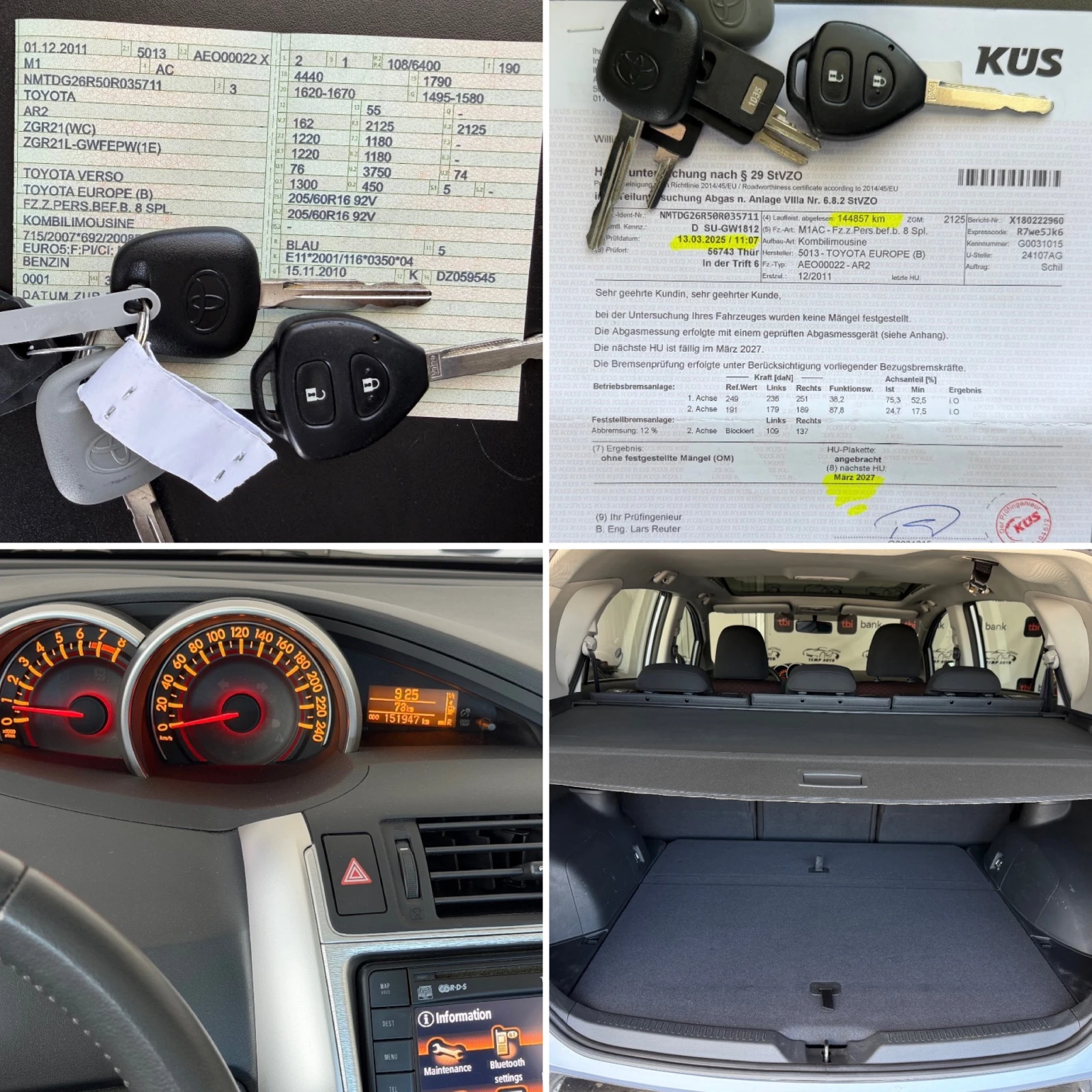 Toyota Verso 1.8i* СЪС СЕРВИЗНА КНИЖКА С ПЪЛНА ИСТОРИЯ В TOYOTA, снимка 16 - Автомобили и джипове - 54450753