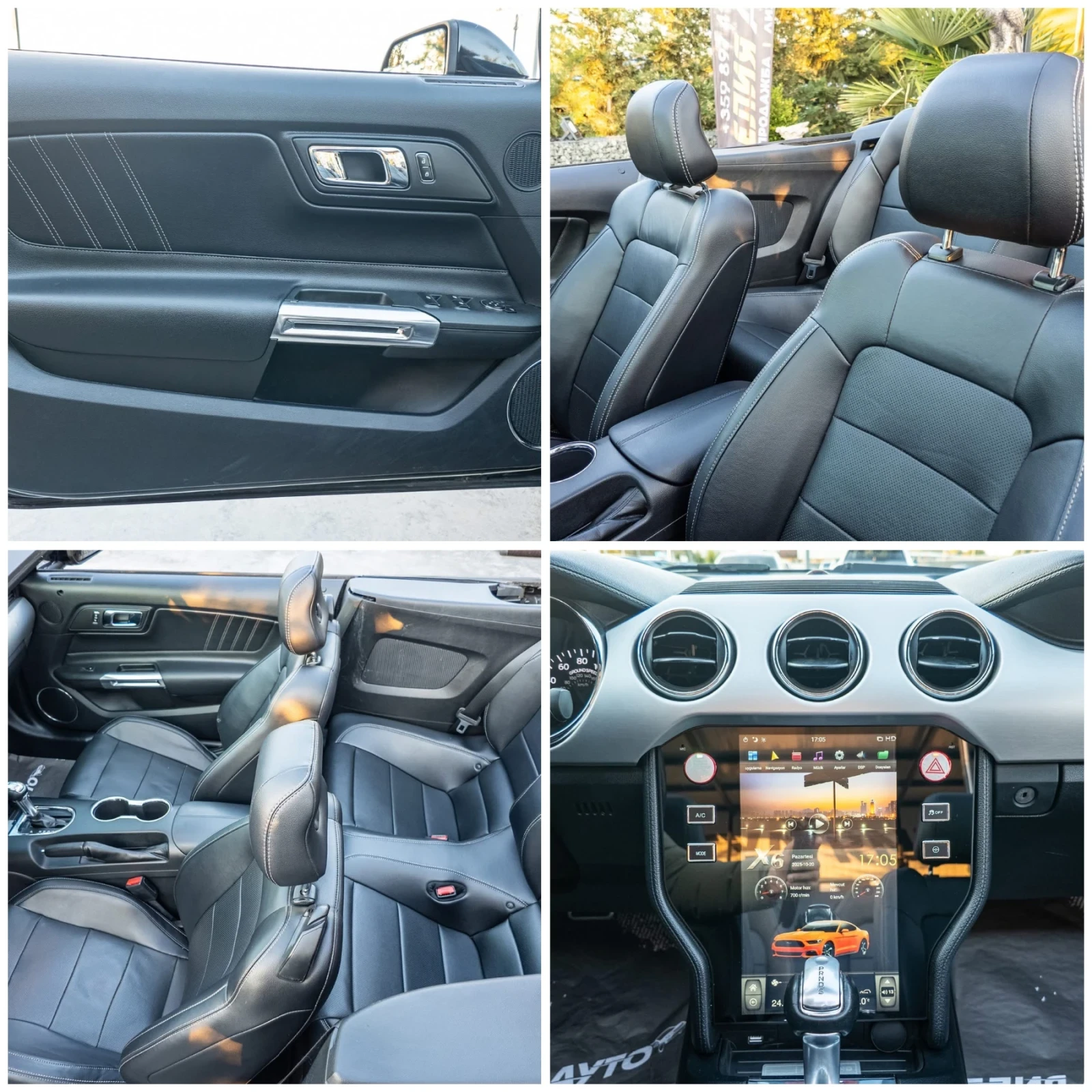 Ford Mustang 2.3 ECO BOOST CABRIO FULL BLACK LINE  100% | Mobile.bg   16