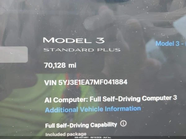 Tesla Model 3 STANDARD RANGE PLUS REAR-WHEEL DRIVE, снимка 6 - Автомобили и джипове - 56199088