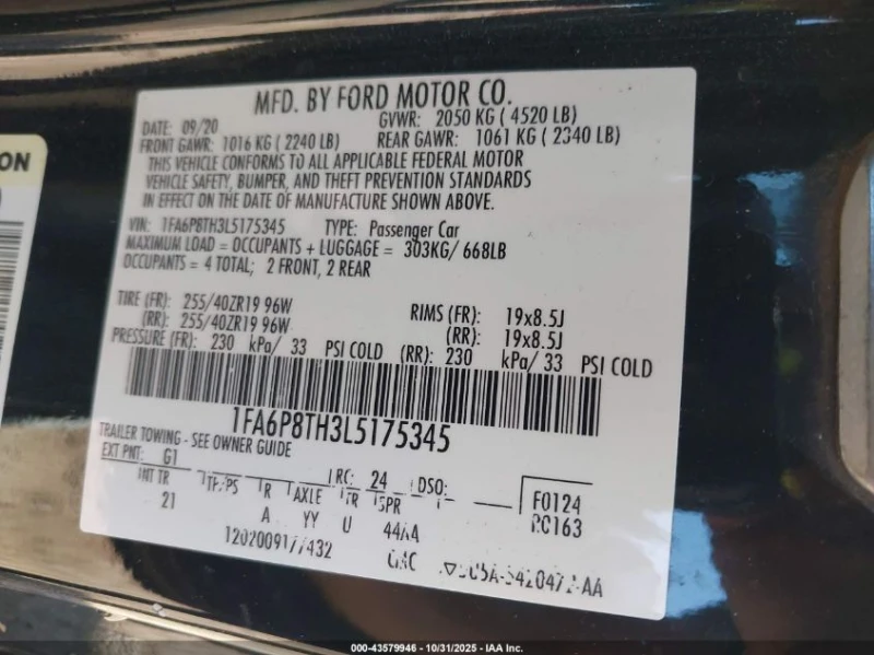 Ford Mustang 2.3L I-4 DI, DOHC, VVT, TURBO, 310HP Rear Wheel, снимка 14 - Автомобили и джипове - 53095559