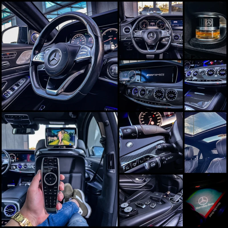 Mercedes-Benz S 350 d/9G/S63 AMG OPTIC/CARBON/3xTV/360/NIGHT/HUD/BURM., снимка 12 - Автомобили и джипове - 49967273