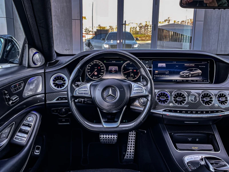 Mercedes-Benz S 350 d/9G/S63 AMG OPTIC/CARBON/3xTV/360/NIGHT/HUD/BURM., снимка 8 - Автомобили и джипове - 49967273