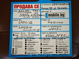 Dacia Logan TAXI до Декември 2029г/ВСИЧКО ПЛАТЕНО/ОБСЛУЖЕНА, снимка 16