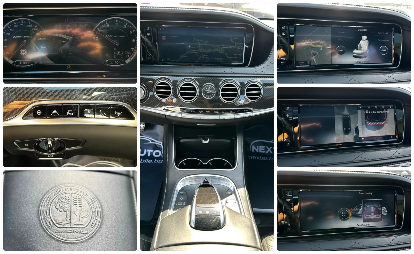 Mercedes-Benz S 63 AMG LONG 4MATIC NIGHT VISION MASSAGE TV BURMESTER 360&, снимка 14 - Автомобили и джипове - 56130274