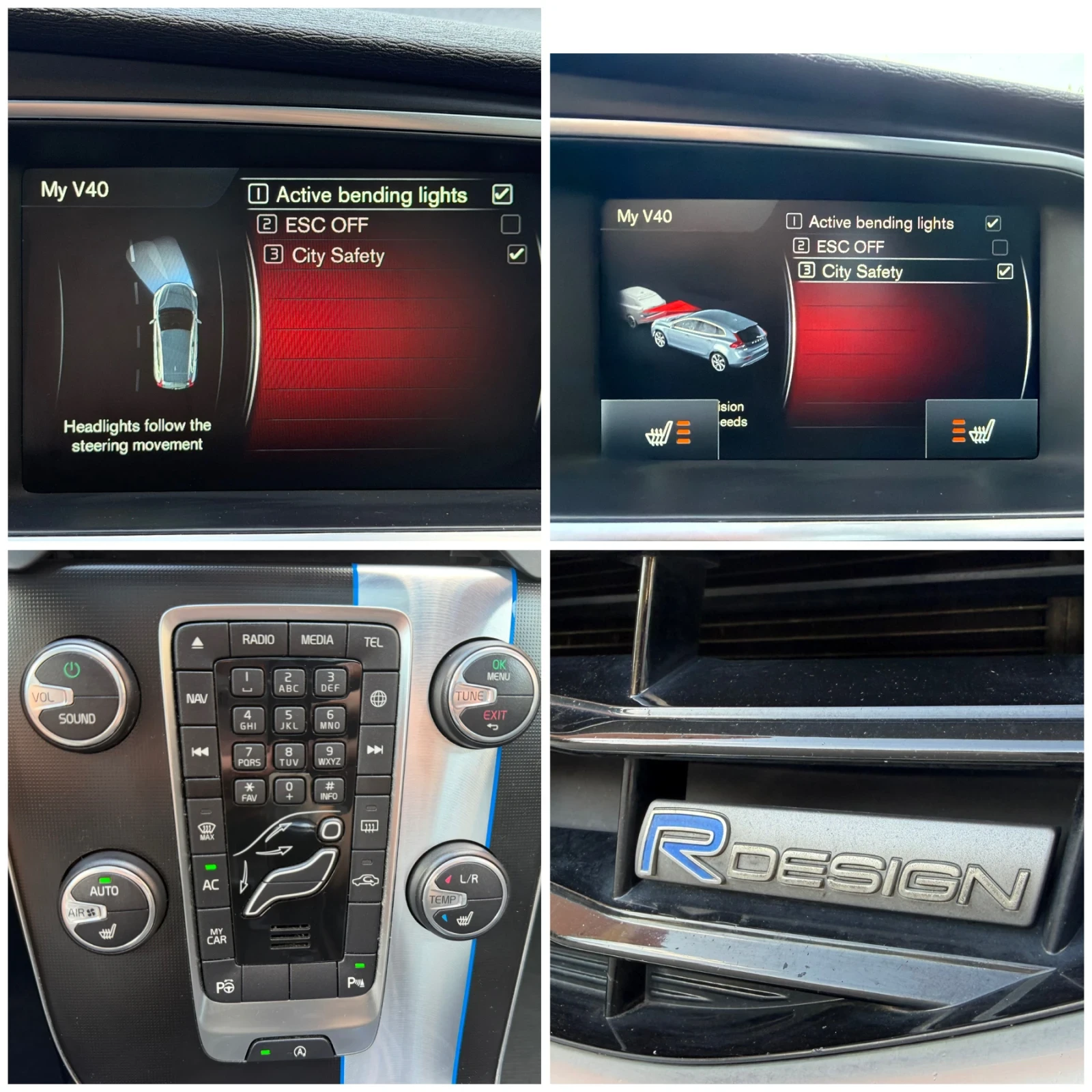 Volvo V40 D4/190hp/R-Design/Панорама/Самопаркиране, снимка 14 - Автомобили и джипове - 56168512