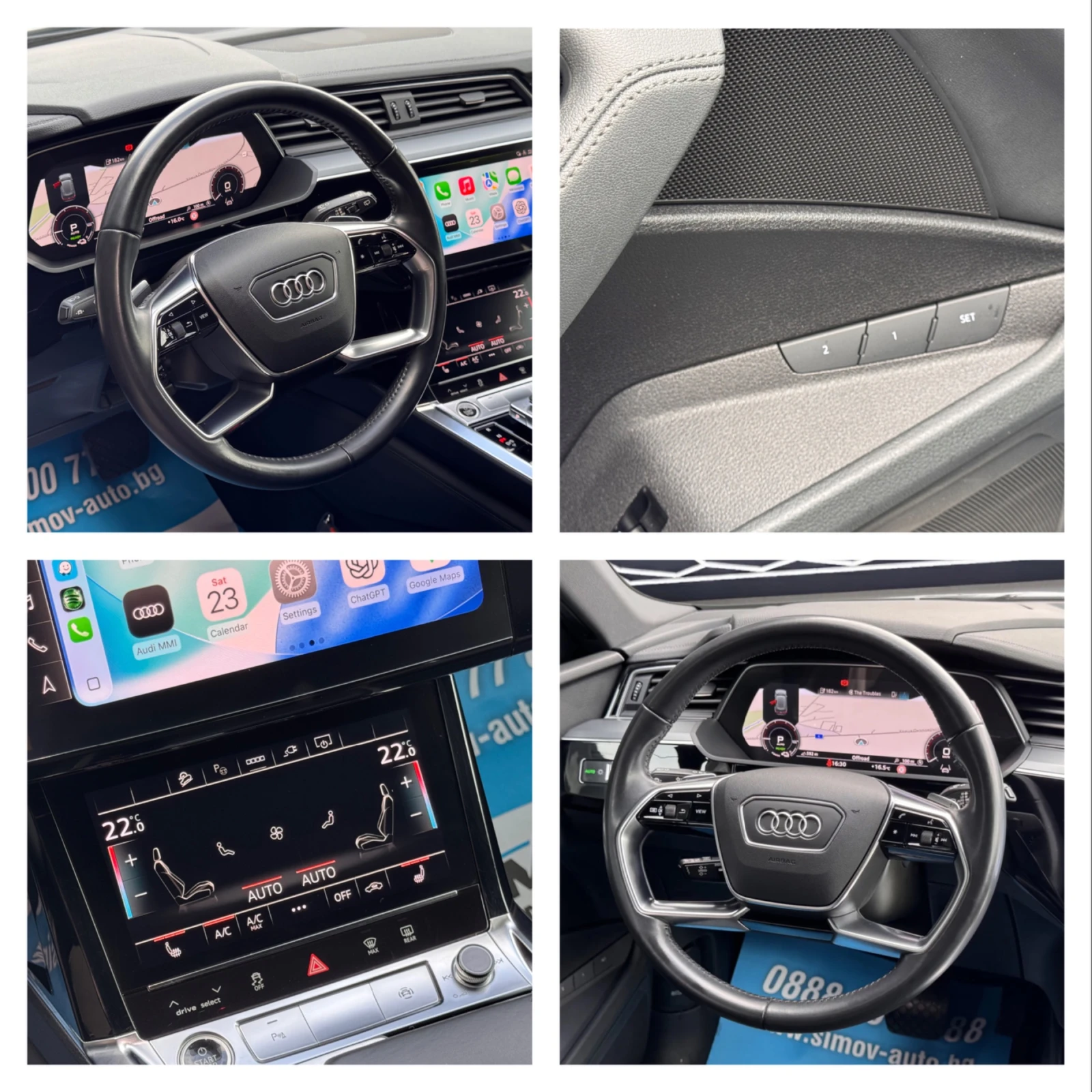 Audi E-Tron 55 S-LINE 95KWH 408КС. ПАНОРАМА КОЖА ПОДГРЕВ, снимка 9 - Автомобили и джипове - 54653084