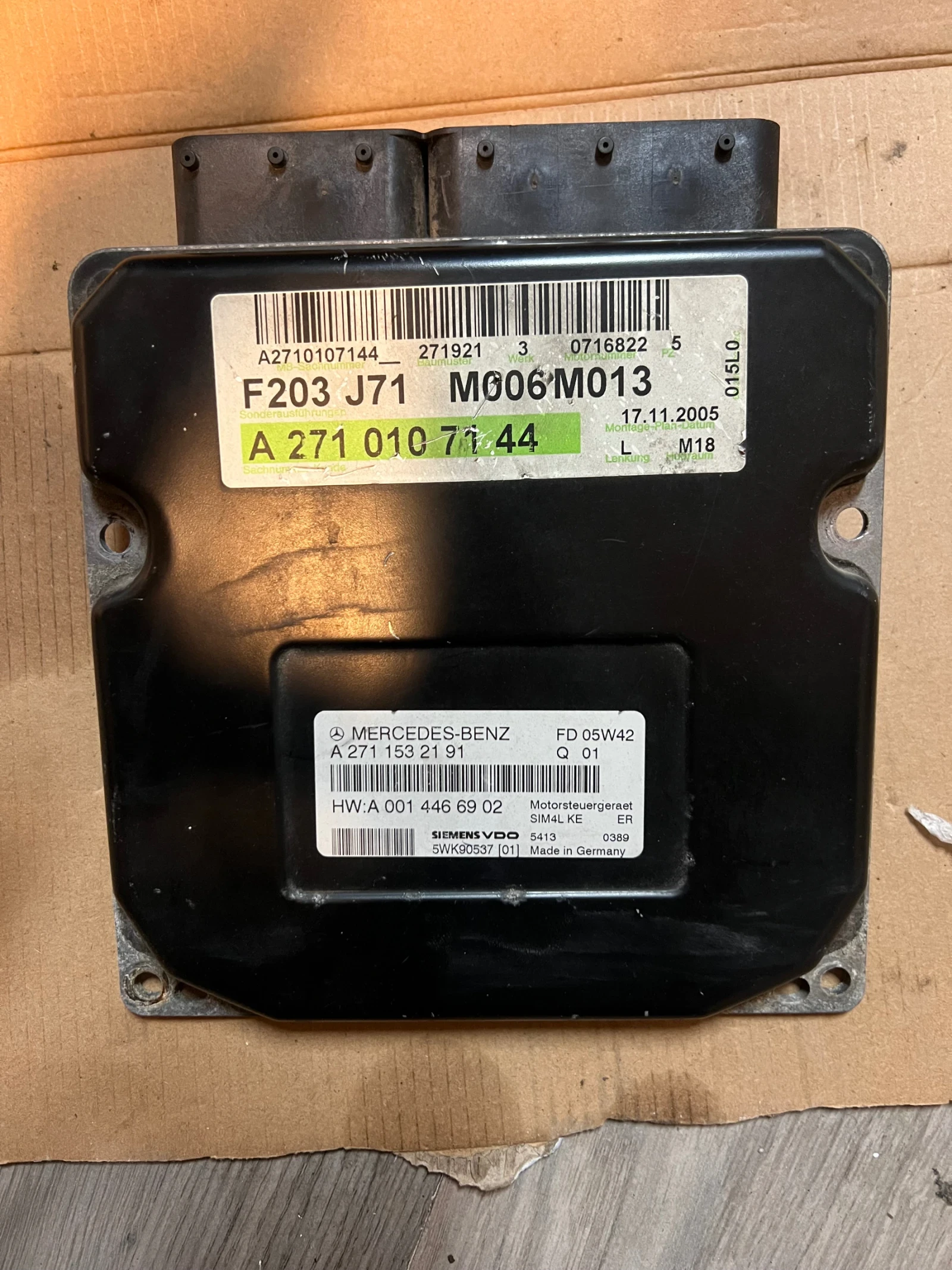 A2710107144 MERCEDES SIEMENS VDO  A2711532191  �������� �������� 5WK90537 A 271 153 21 91 | Mobile.bg � ����������� 1