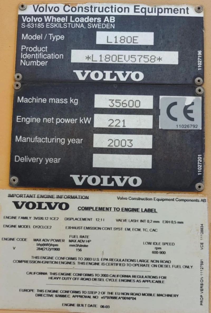Челен товарач Volvo L180E, снимка 12 - Индустриална техника - 51996225