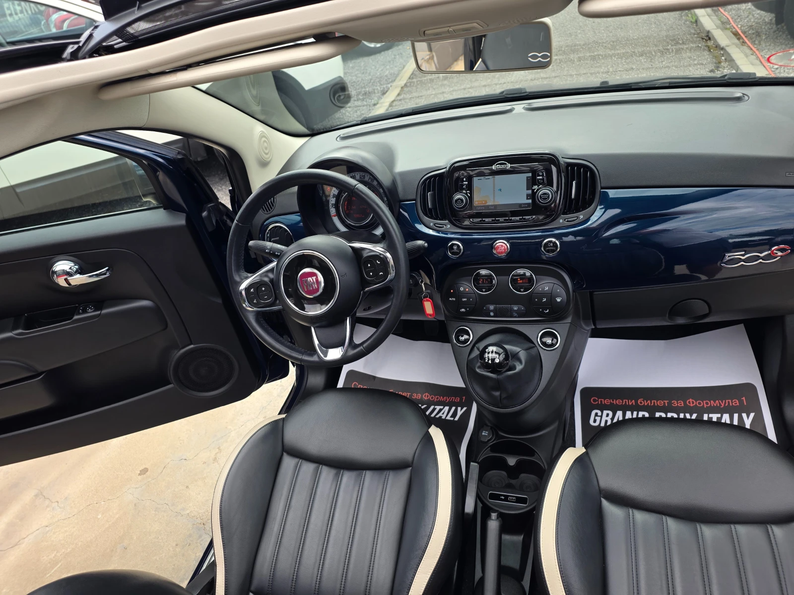 Fiat 500 CABRIO 70882km 2019г 1.2I-69к.с- EURO 6-ДАНИЯ, снимка 11 - Автомобили и джипове - 55149314